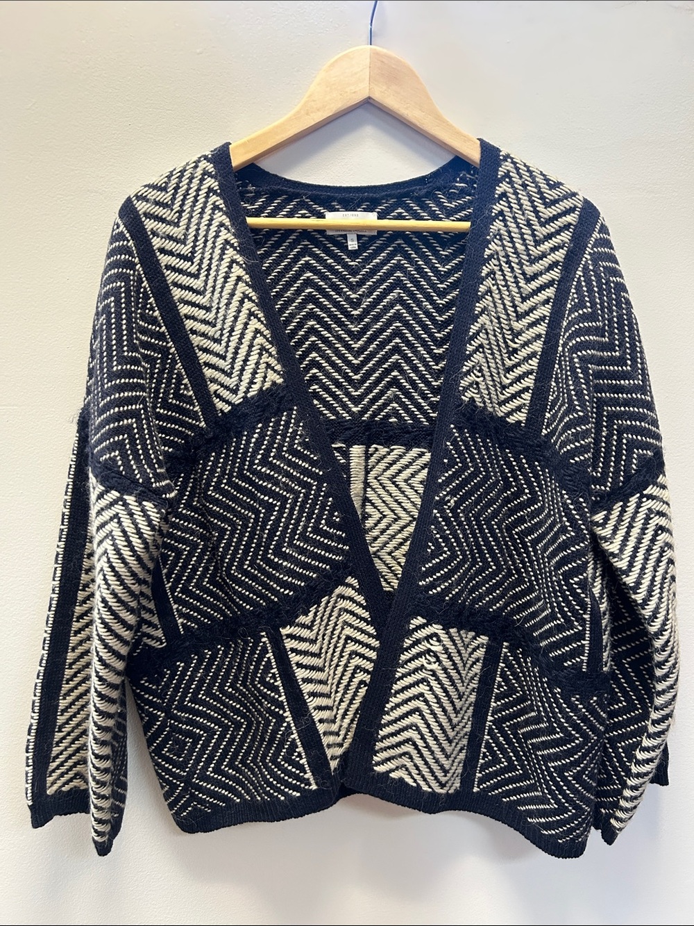 Lucky Brand Zig Zag Block Pattern Cardigan